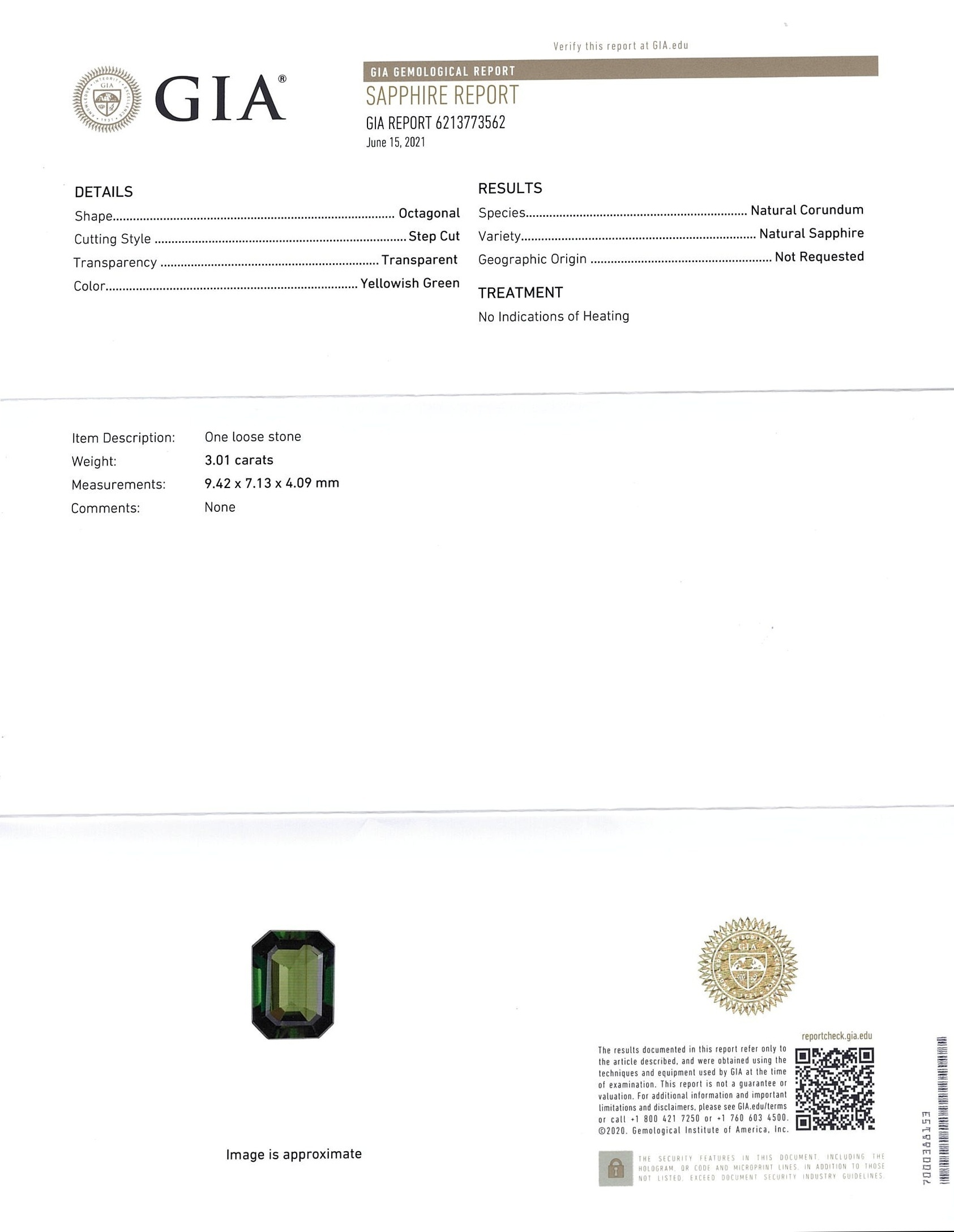 3.01 Ct. Yellowish Green Sapphire and Natural Diamond Pave Ring, Platinum 950