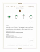 1.60 Ct. Emerald and Diamond Ring, Platinum 950 Appraisal