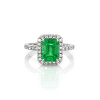 1.60 Ct. Emerald and Diamond Ring, Platinum 950 Video
