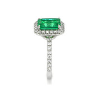 1.60 Ct. Emerald and Diamond Ring, Platinum 950 Image