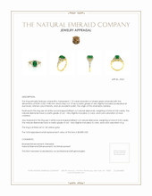1.72 Ct. Emerald Natural Diamond Pave Ring, 14K Yellow Gold Appraisal