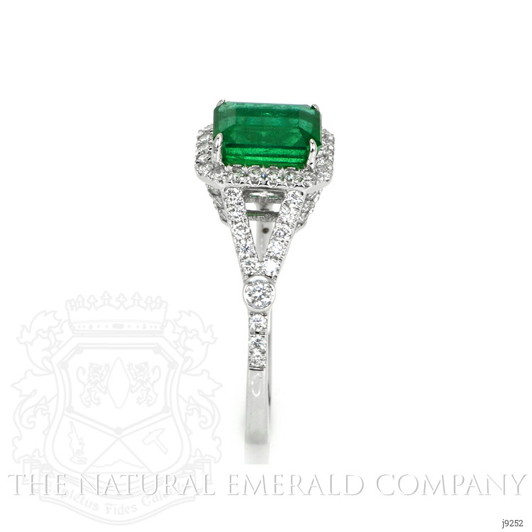 1.72 Ct. Emerald Natural Diamond Pave Ring, 14K White Gold