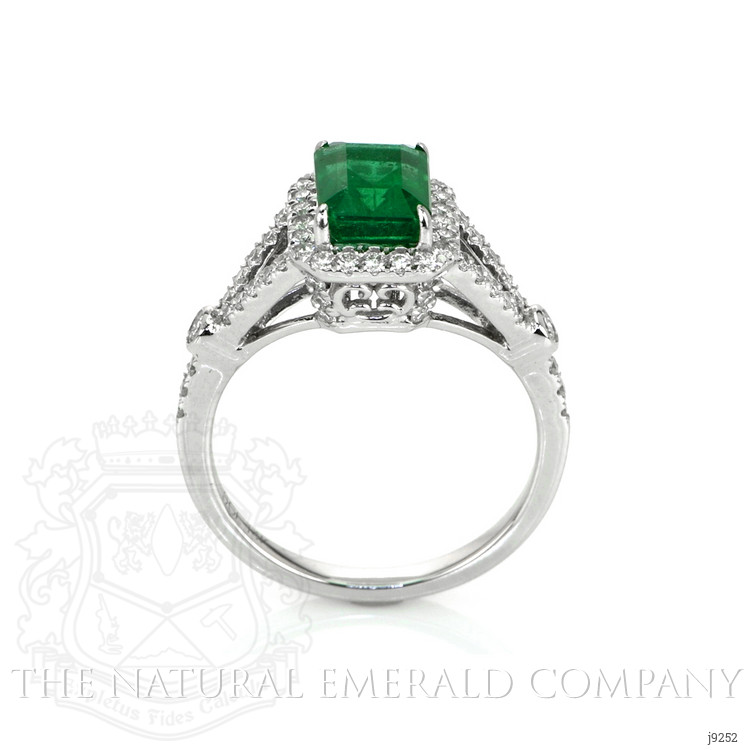 1.72 Ct. Emerald Natural Diamond Pave Ring, 14K White Gold