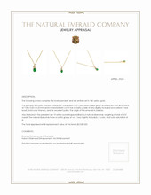 0.59 Ct. Emerald Natural Diamond Halo Pendant, 14K Yellow Gold Appraisal