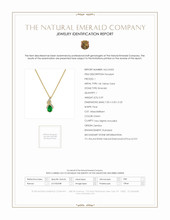 0.59 Ct. Emerald Natural Diamond Halo Pendant, 14K Yellow Gold Scan Report