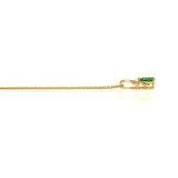 0.59 Ct. Emerald Natural Diamond Halo Pendant, 14K Yellow Gold Image