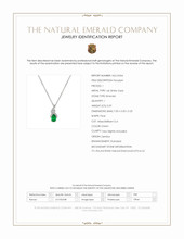 0.59 Ct. Emerald and Natural Diamond Halo Pendant, 14K White Gold Scan Report