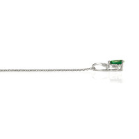 0.59 Ct. Emerald Natural Diamond Halo Pendant, 14K White Gold Image