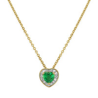 0.47 Ct. Emerald Natural Diamond Pave Pendant, 14K Yellow Gold Video