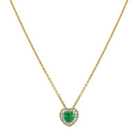 0.47 Ct. Emerald Natural Diamond Pave Pendant, 14K Yellow Gold Image