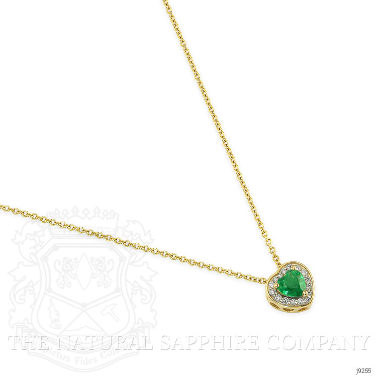0.47 Ct. Emerald Natural Diamond Pave Pendant, 14K Yellow Gold