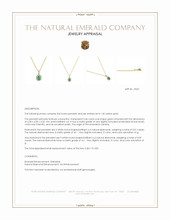 0.46 Ct. Emerald and Natural Diamond Pave Pendant, 14K Yellow Gold Appraisal