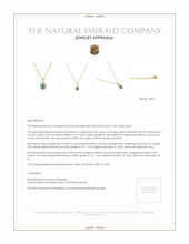 0.46 Ct. Emerald Natural Diamond Pave Pendant, 14K Yellow Gold Appraisal