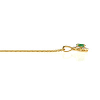 0.46 Ct. Emerald Natural Diamond Pave Pendant, 14K Yellow Gold Image