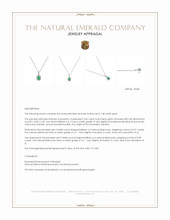 0.46 Ct. Emerald and Natural Diamond Halo Pendant, 14K White Gold Appraisal