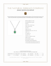 0.46 Ct. Emerald and Natural Diamond Halo Pendant, 14K White Gold Scan Report