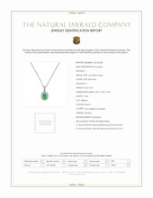 0.46 Ct. Emerald Natural Diamond Halo Pendant, 14K White Gold Scan Report