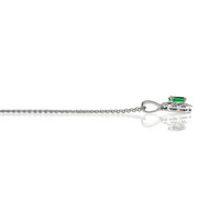 0.46 Ct. Emerald Natural Diamond Halo Pendant, 14K White Gold Image