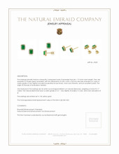 1.15 Ct.Tw.Total Carat Weight Emerald and Natural Diamond Studs Earrings, 14K Yellow Gold Appraisal