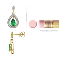 1.23 Ct.Tw. Emerald Natural Diamond Halo Earrings, 14K Yellow Gold Image