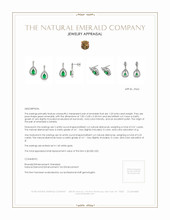 1.23 Ct.Tw. Emerald Natural Diamond Halo Earrings, 14K White Gold Appraisal