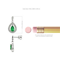 1.23 Ct.Tw. Emerald Natural Diamond Halo Earrings, 14K White Gold Image