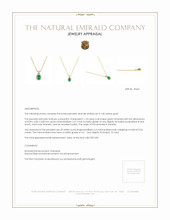 1.18 Ct. Emerald Natural Diamond Pave Pendant, 14K Yellow Gold Appraisal