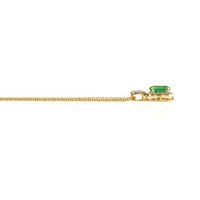 1.18 Ct. Emerald Natural Diamond Pave Pendant, 14K Yellow Gold Image