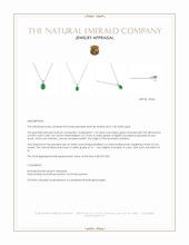 1.18 Ct. Emerald and Natural Diamond Pave Pendant, 14K White Gold Appraisal