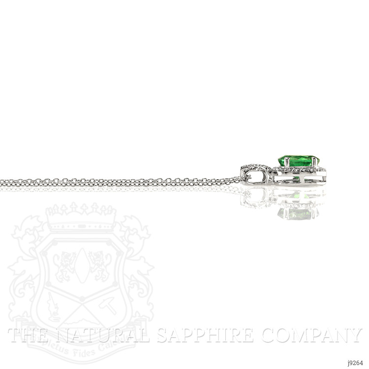 1.18 Ct. Emerald Natural Diamond Pave Pendant, 14K White Gold