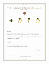 2.04 Ct. Sapphire Natural Diamond Pave Ring, 18K Yellow Gold Appraisal