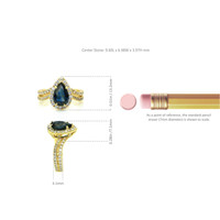2.04 Ct. Sapphire Natural Diamond Pave Ring, 18K Yellow Gold Image