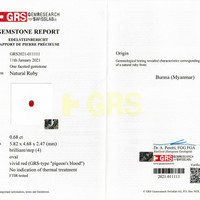 1.44 Ct.Tw.Total Carat Weight Ruby and Diamond Earrings - 18K White Yellow Scan Report