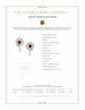1.44 Ct.Tw.Total Carat Weight Ruby and Diamond Earrings - 18K White Yellow Scan Report