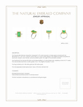 2.70 Ct. Emerald Natural Diamond Pave Ring, 18K White & Yellow Appraisal