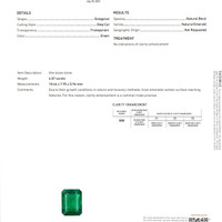 4.07 Ct. Emerald Natural Diamond Three Stone Ring, Platinum 950 Scan Report