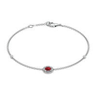 0.14 Ct.Tw. Ruby Natural Diamond Pave Bracelet, 14K White Gold Video