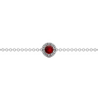 0.14 Ct.Tw. Ruby Natural Diamond Pave Bracelet, 14K White Gold Image