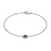 0.13 Ct.Tw. Emerald Natural Diamond Pave Bracelet, 14K White Gold Video