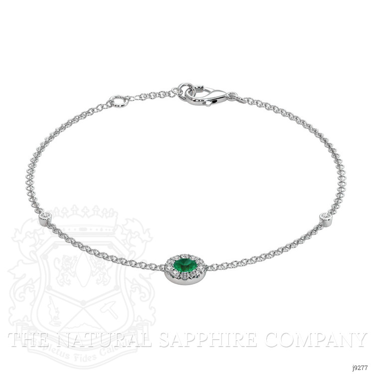 0.13 Ct.Tw. Emerald Natural Diamond Pave Bracelet, 14K White Gold