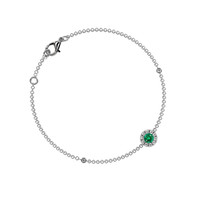 0.13 Ct.Tw. Emerald Natural Diamond Pave Bracelet, 14K White Gold Image