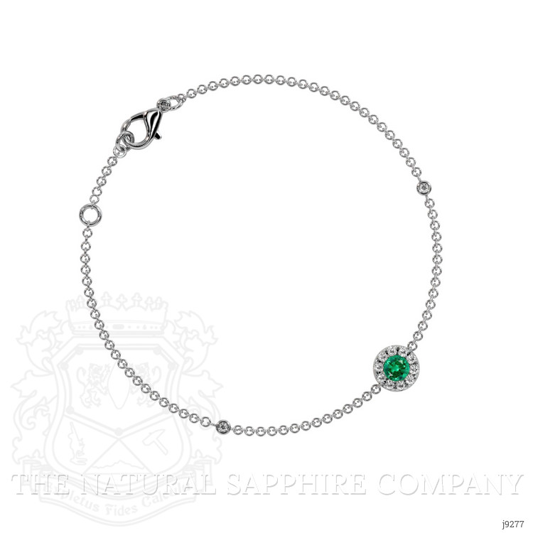 0.13 Ct.Tw. Emerald Natural Diamond Pave Bracelet, 14K White Gold