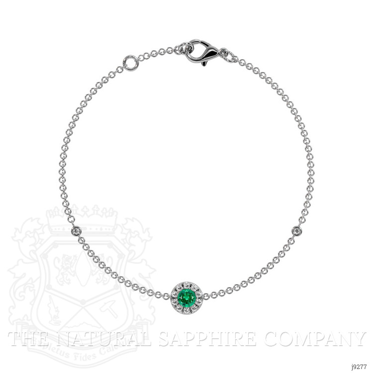 0.13 Ct.Tw. Emerald Natural Diamond Pave Bracelet, 14K White Gold