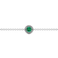 0.13 Ct.Tw. Emerald Natural Diamond Pave Bracelet, 14K White Gold Image