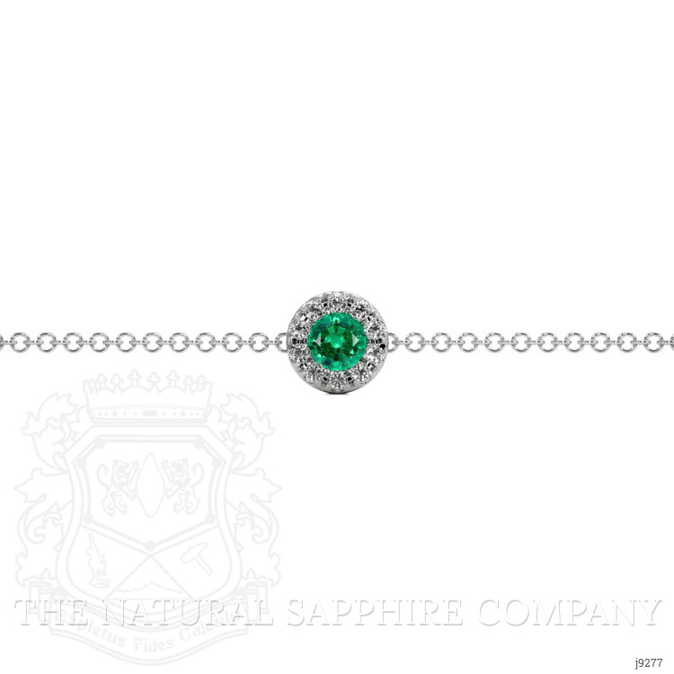 0.13 Ct.Tw. Emerald Natural Diamond Pave Bracelet, 14K White Gold