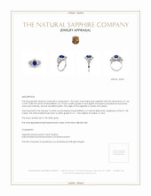 1.50 Ct. Sapphire Natural Diamond Antique Style Ring, 14K White Gold Appraisal