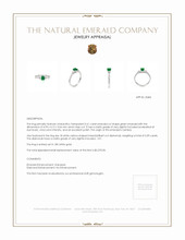 0.41 Ct. Emerald and Natural Diamond Pave Ring, 18K White Gold Appraisal