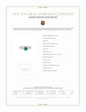 0.41 Ct. Emerald and Natural Diamond Pave Ring, 18K White Gold Scan Report