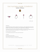 0.62 Ct. Pinkish Red Ruby and Natural Diamond Pave Ring, 18K White Gold Appraisal