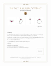 0.62 Ct. Ruby Natural Diamond Pave Ring, 18K White Gold Appraisal